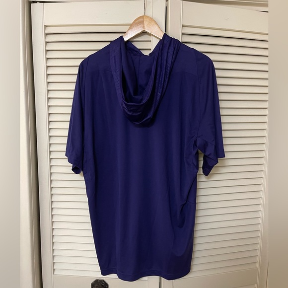 adidas Climalite Purple T-Shirt Hoodie, Men’s US L - Picture 2 of 2